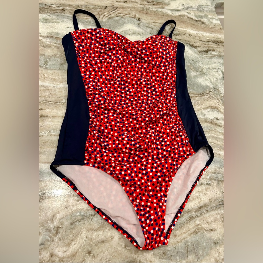 Boden swimsuit, red and navy, size 12